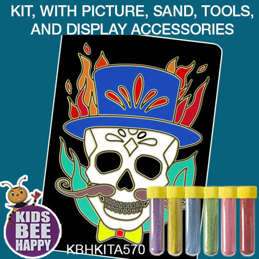 B: Sand Art Kit (A5) - FLAMING SKULL