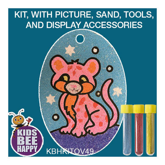 A: Sand Art Kit (Oval) - SNOW LEOPARD